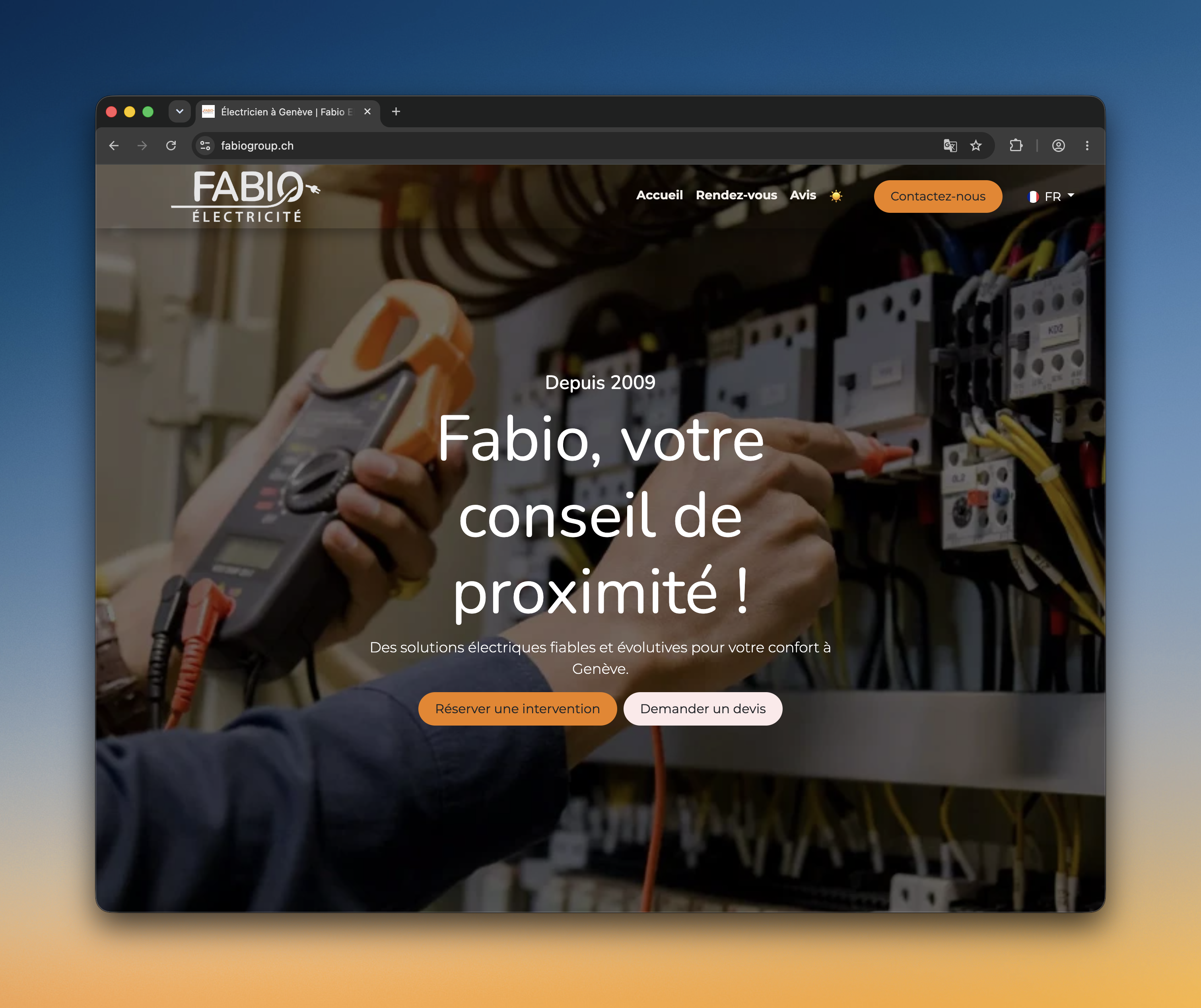 Site, reserva online e Odoo para a Fabio Elec Group